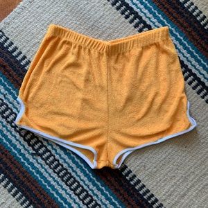 True Vintage Terry Yellow Track Shorts / Hot Pants size M